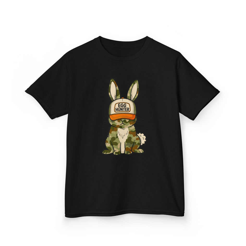 Kids Tee — Cute Bunny 'Egg Hunter' Graphic Shirt for Easter