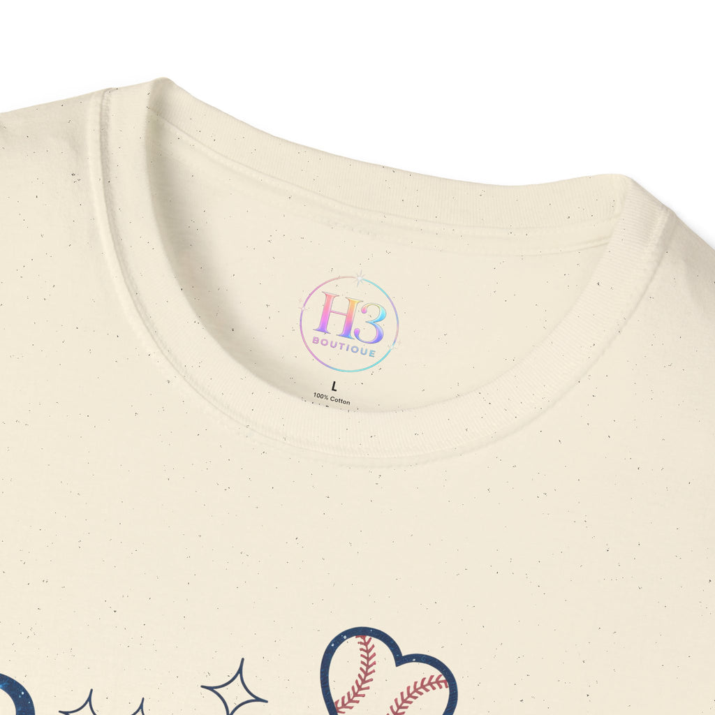 Baseball Mama T-Shirt — Cute Heart Baseball Mom Tee for Game Day