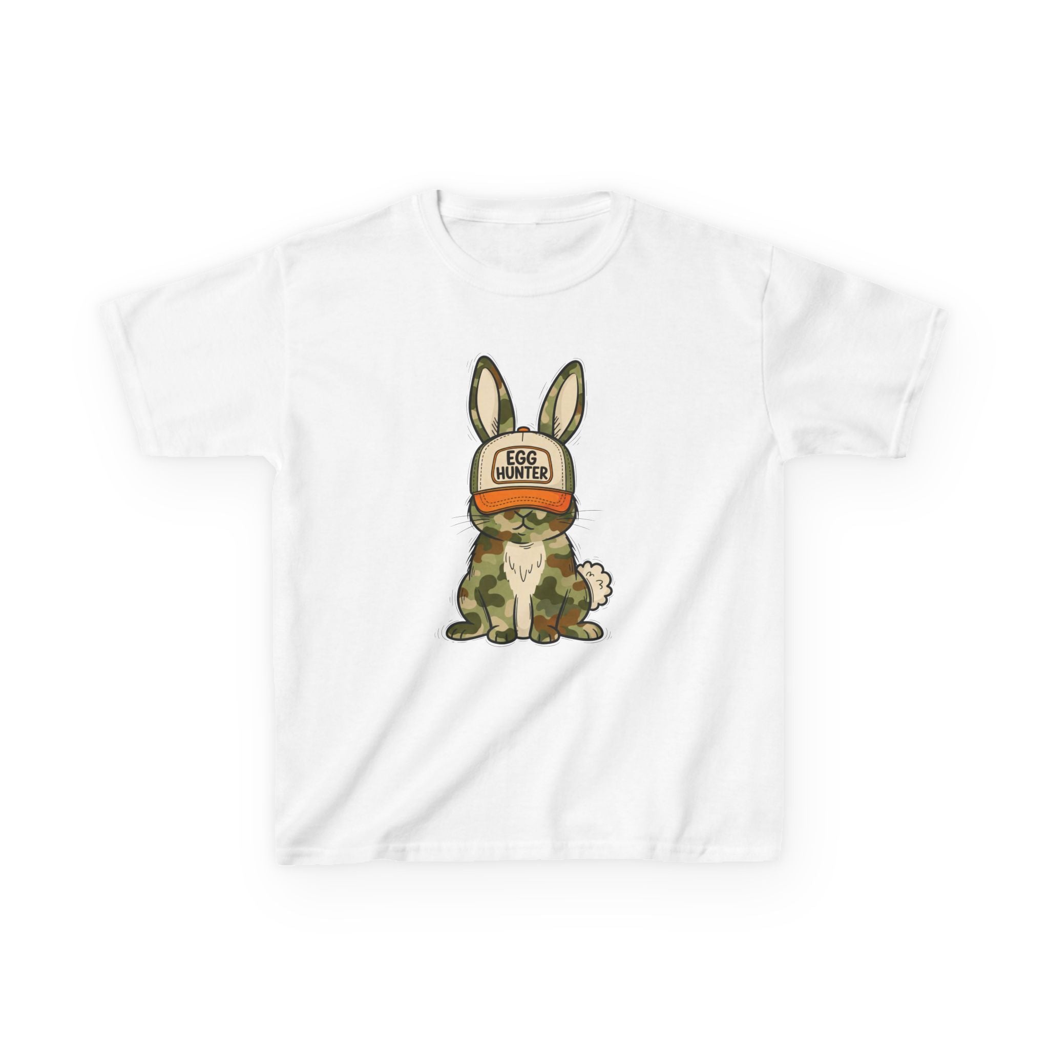Kids Tee — Cute Bunny 'Egg Hunter' Graphic Shirt for Easter