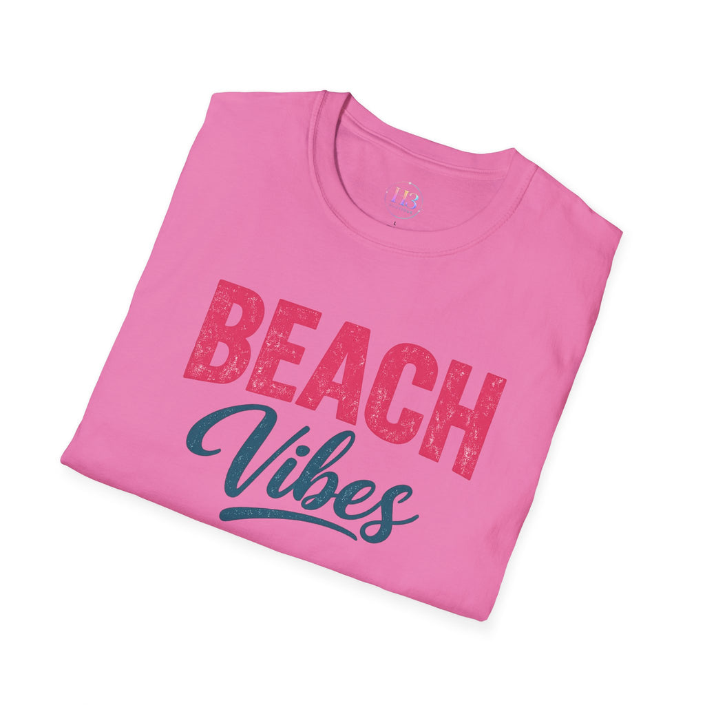 Beach Vibes T-Shirt — Casual Summer Tee with Retro Script