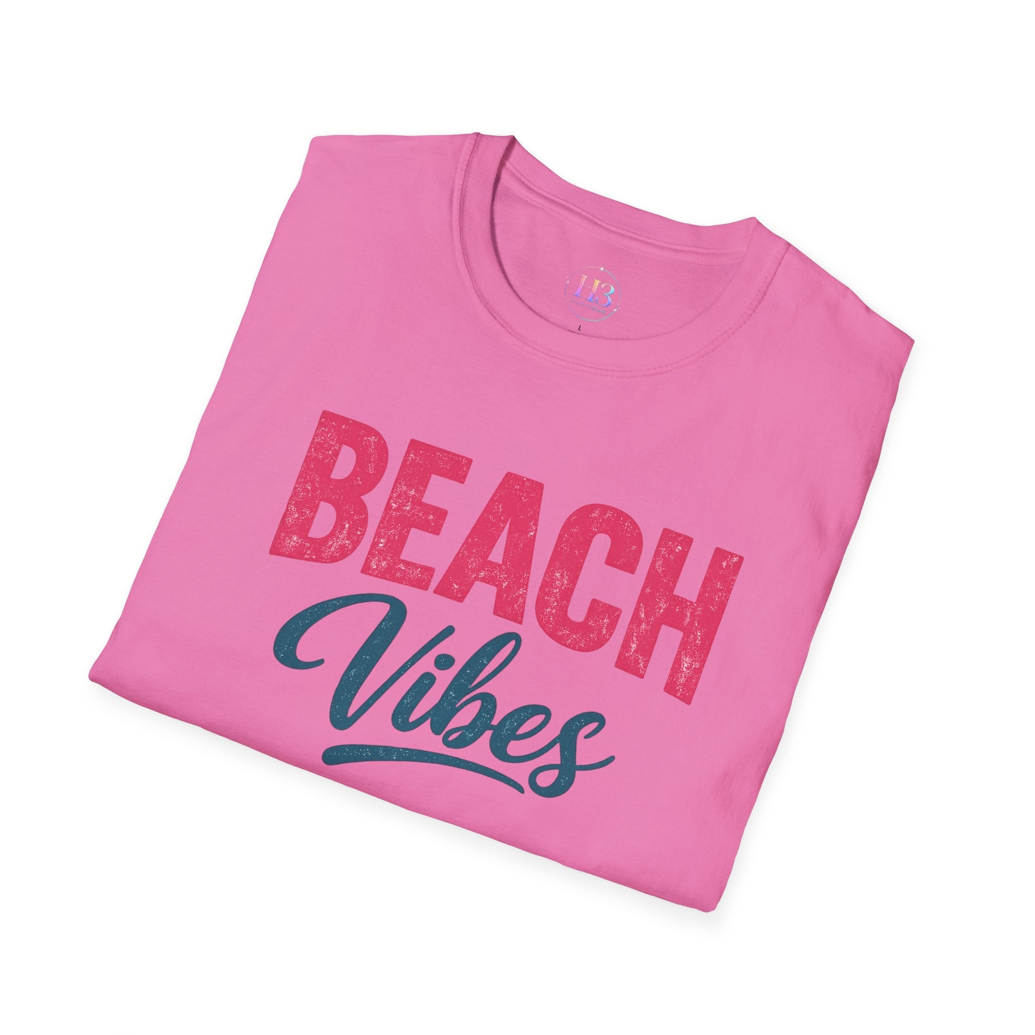 Beach Vibes T-Shirt — Casual Summer Tee with Retro Script