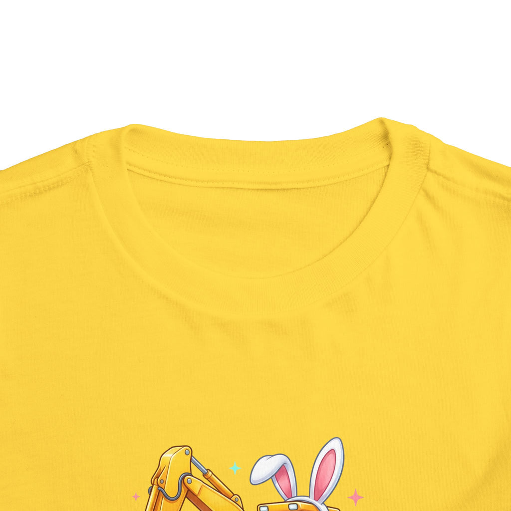 Toddler Tee — 'Eggs-cavator' Bunny Excavator Easter Shirt