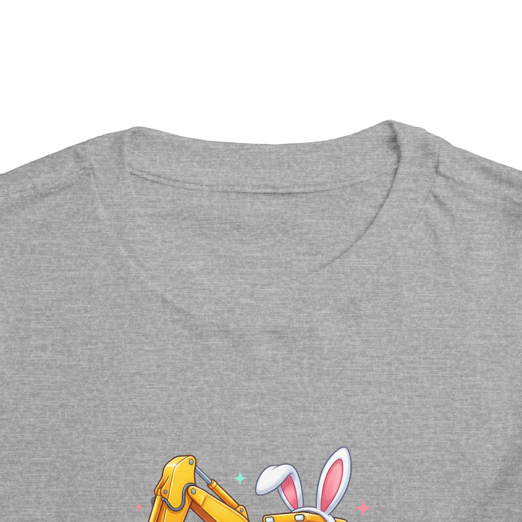 Toddler Tee — 'Eggs-cavator' Bunny Excavator Easter Shirt