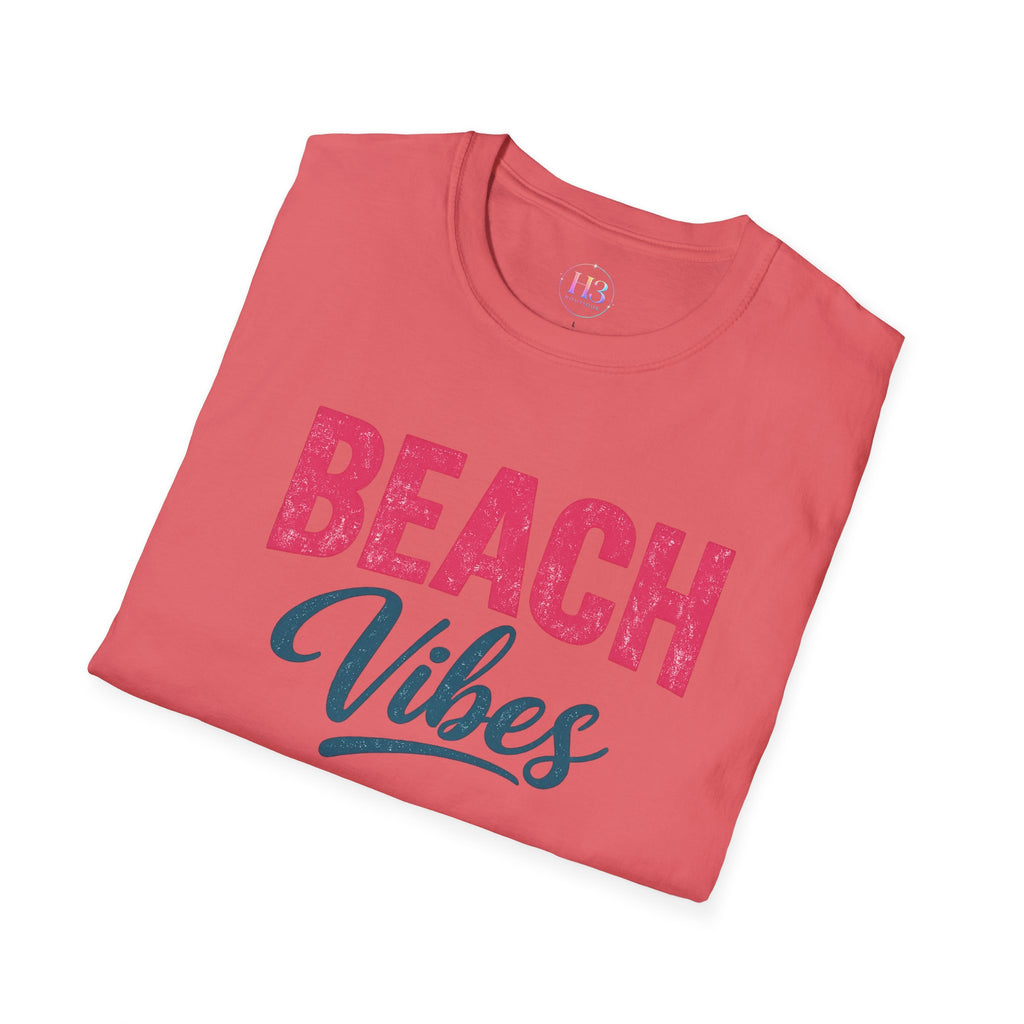 Beach Vibes T-Shirt — Casual Summer Tee with Retro Script