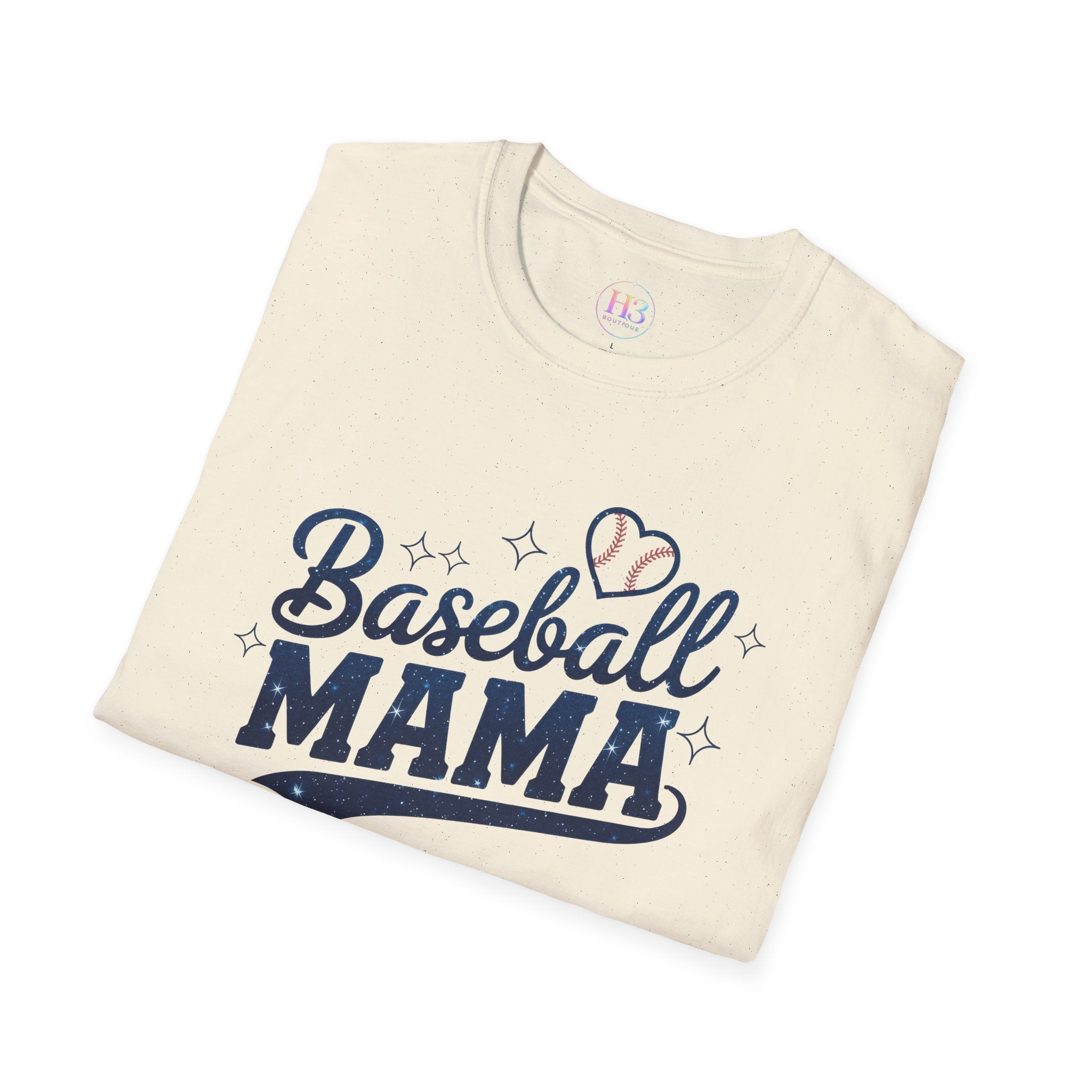 Baseball Mama T-Shirt — Cute Heart Baseball Mom Tee for Game Day